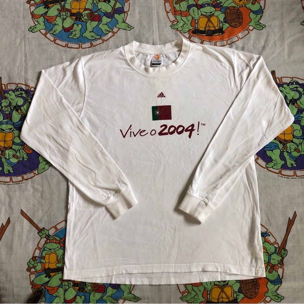 Vintage Adidas Vive o 2004 Portugal Long Sleeve t shirt Mens XL